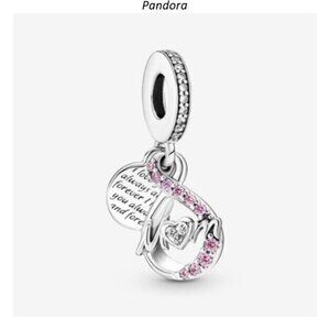 Pandora Mom Infinity Pav Double Dangle Charm